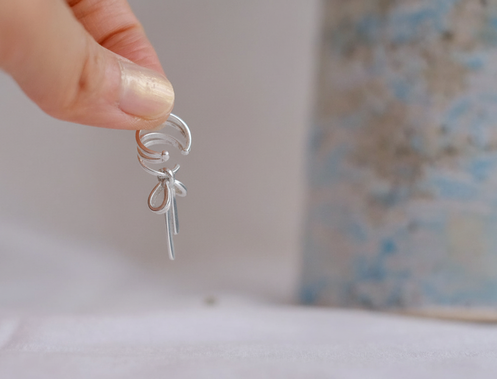 Bow - Sterling Silver Ear Cuff