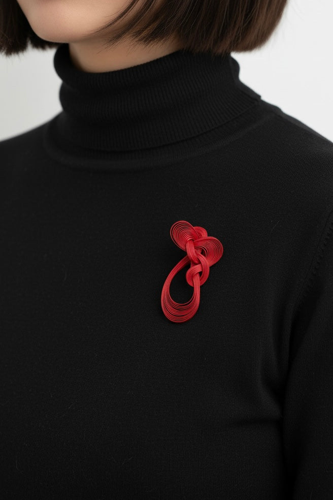 Handmade Bamboo Brooch - Traditional Chinese Craft