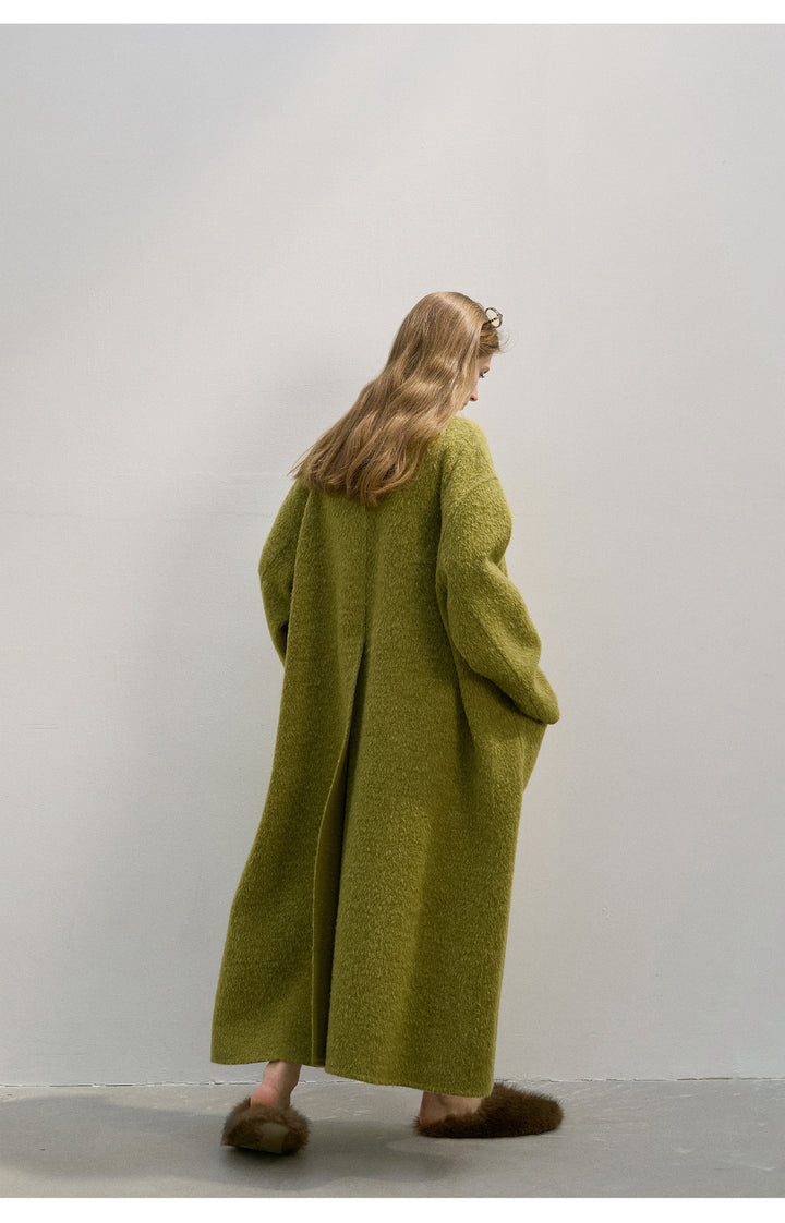 Brushed Wool Coat with Removable Scarf - Two Colors