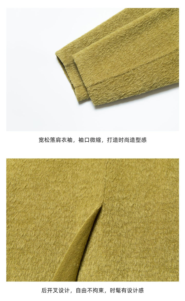 Brushed Wool Coat with Removable Scarf - Two Colors