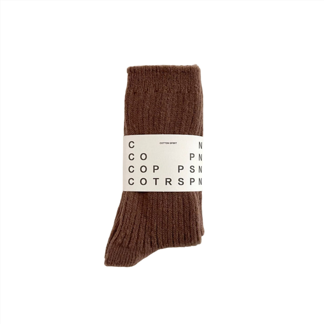 Stay cozy in our Coffee wool-blend socks, featuring a warm and rich brown hue.