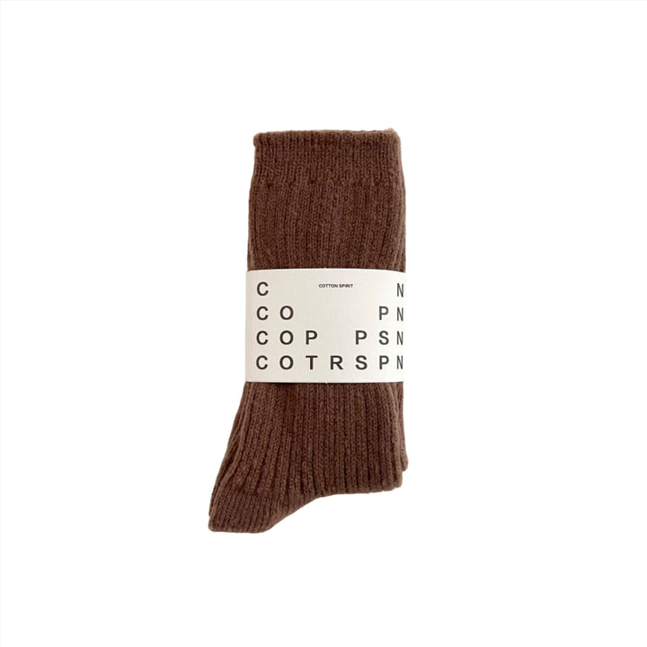 Stay cozy in our Coffee wool-blend socks, featuring a warm and rich brown hue.
