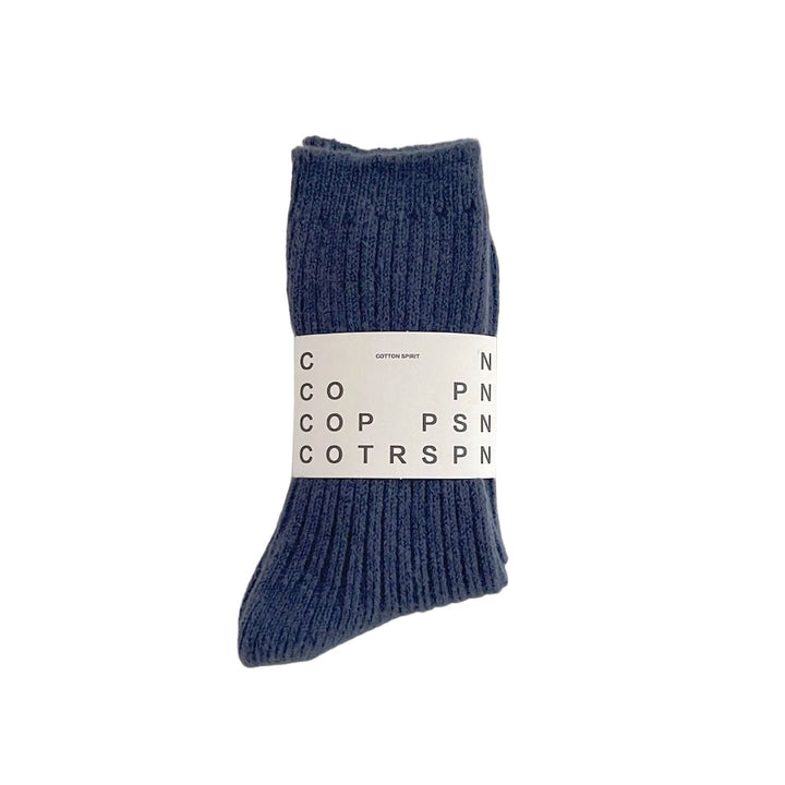 Ladies' wool socks in deep blue color