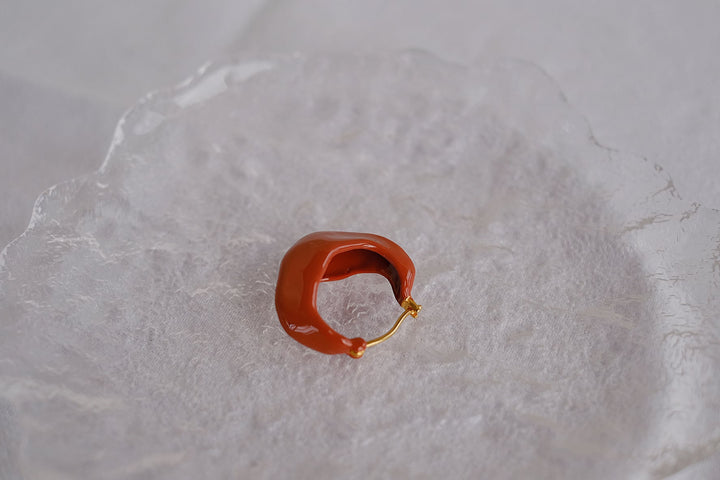 The hollow design makes the earring lightweight and comfortable to wear.