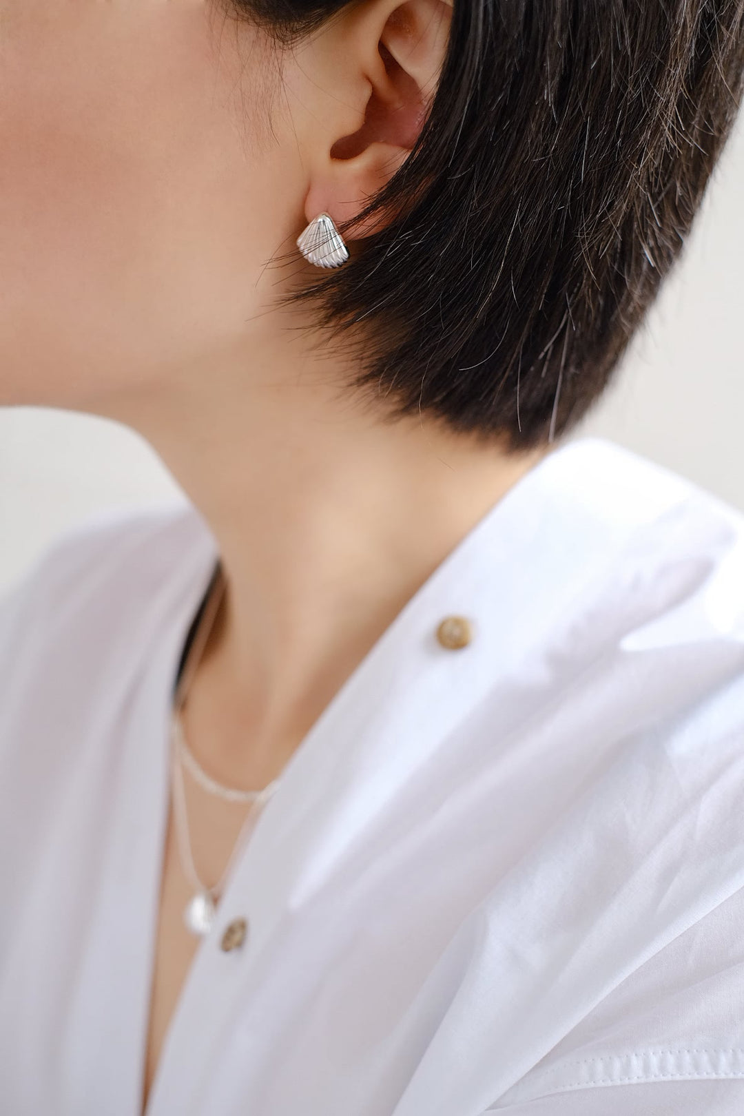 Seashell - Sterling Silver Necklace and Earrings