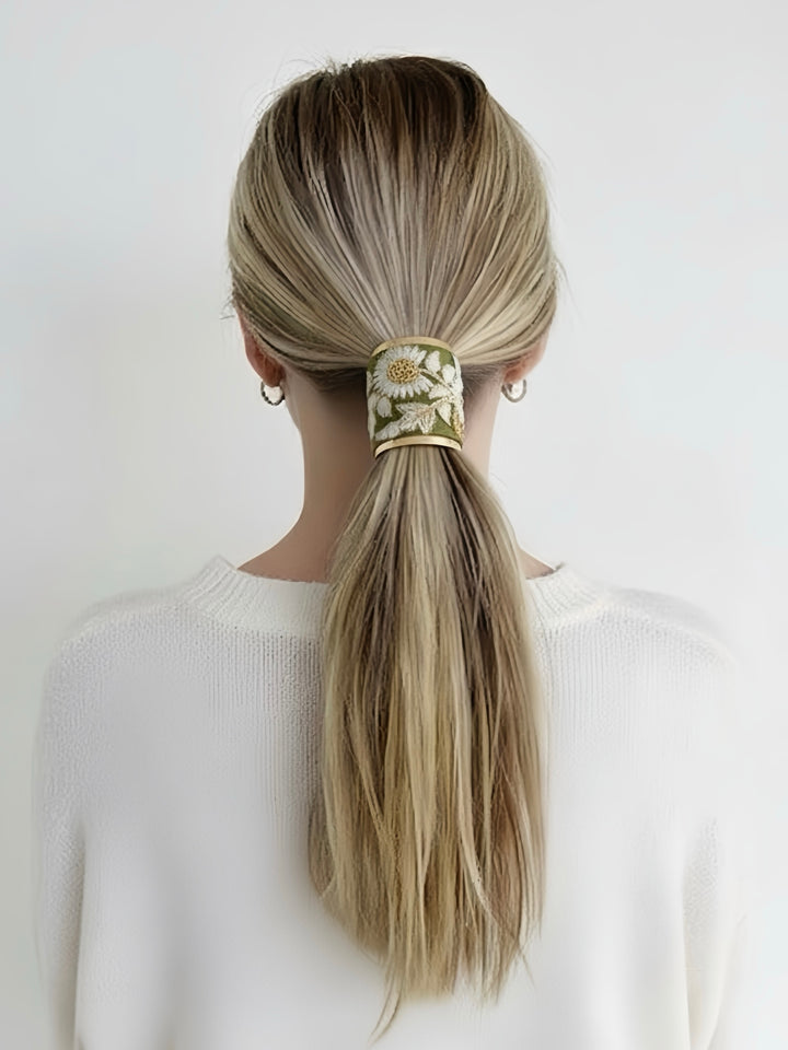 Indian Garden Hair Wrap (Small) - Women's Hair Accessory in Beautiful Indian Embroidery