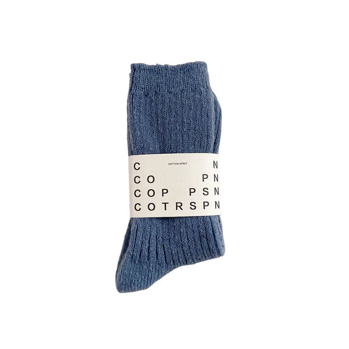 Ladies' wool socks in a trendy indigo blue color