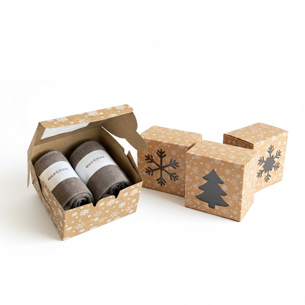 Men’s wool and cashmere socks gift box – 2-pair set in Christmas packaging