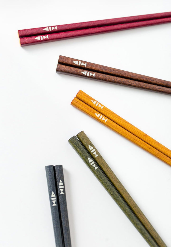Close-up of the Fish Harvest chopsticks set, showing the premium quality of each pair.