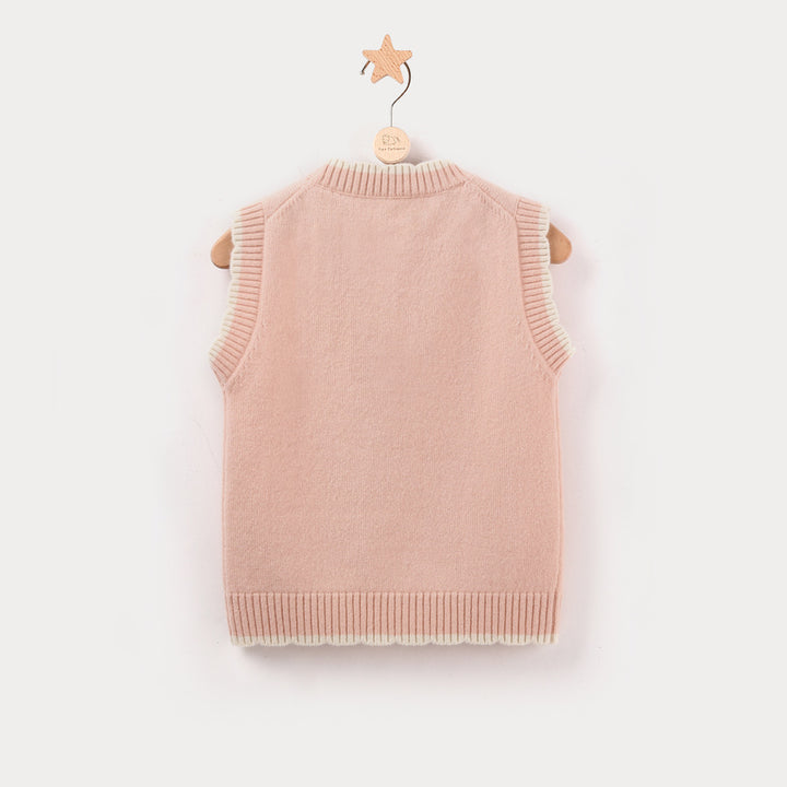 A back view of the children's wool sweater showing the smooth, seamless design. The luxurious cashmere blend ensures softness and warmth, making it a great choice for layering during cooler months.