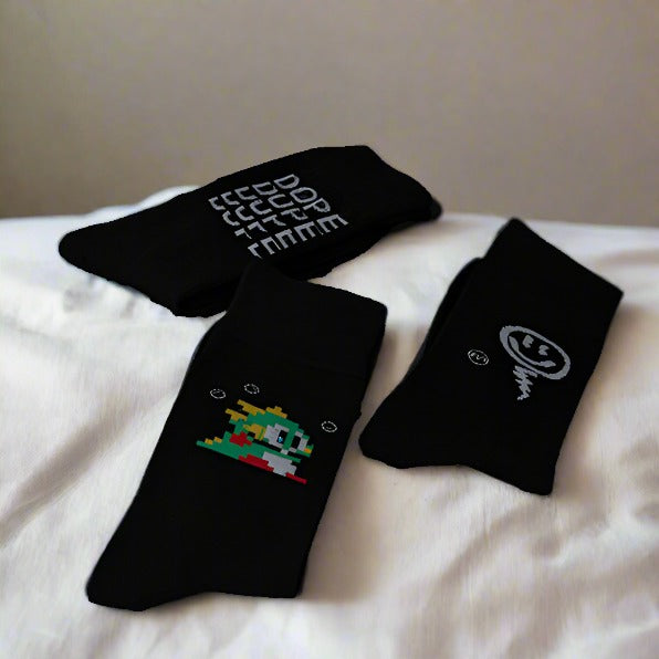 Crafted from a comfortable cotton blend, they offer comfort, durability, and the perfect fit. Embrace the fun and stand out with these playful, stylish socks.