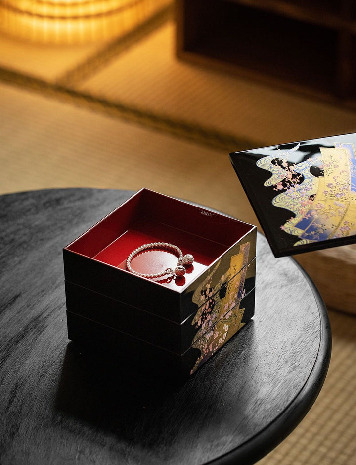 This image highlights the jewelry boxes' organizational features, with their compartments and trays displayed separately.