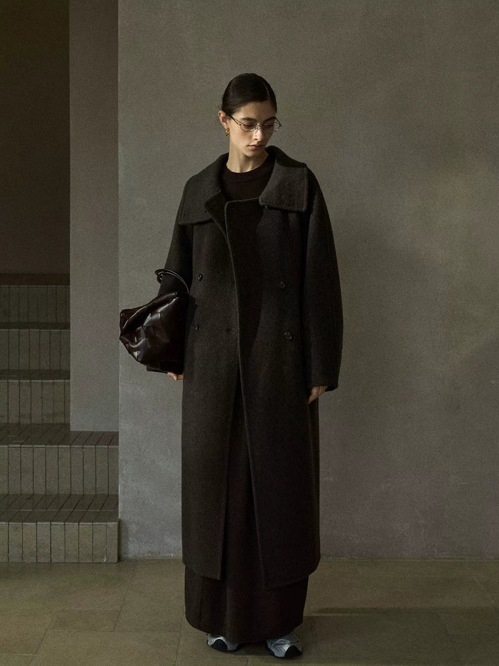 Oversized Wool Coat with Tie Belt